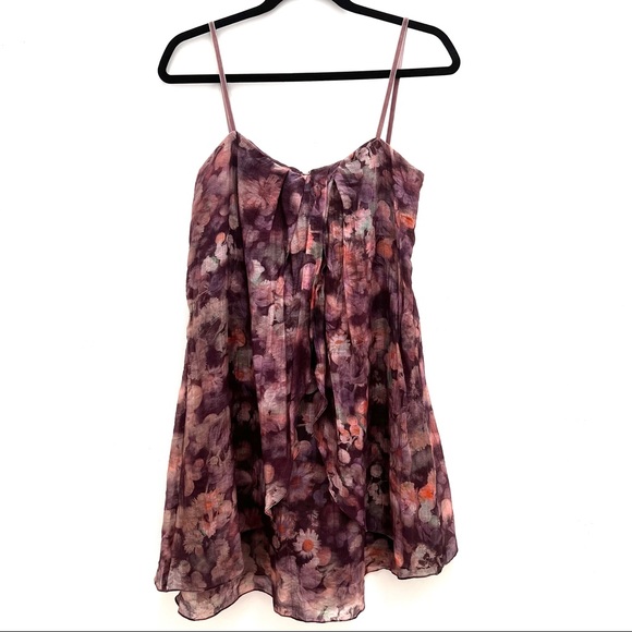 FARM Rio Floral Minidress Purple Size Small - Picture 1 of 9